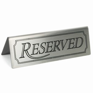 Reserved Sign (Set of 5)