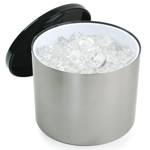 6 Litre Plastic Ice Bucket Brushed Aluminium Effect