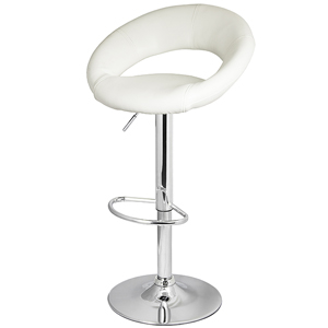 Faux Leather Crescent Bar Stool White (Set of 2)