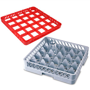 25 Compartment Glass Rack with 2 Extenders
