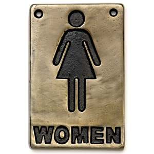 Bronze Toilet Sign Women (Case of 6)