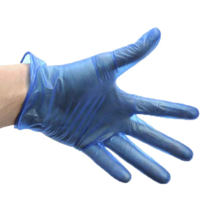 Disposable Blue Vinyl Catering Gloves Medium