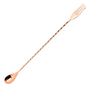 Copper Bar Spoon with Fork 32cm