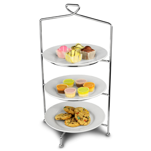 Utopia Savoy 3 Tier Cake Plate Stand 46cm with 23cm Plates