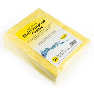 Antibacterial Cloths Yellow (10 packs of 50)