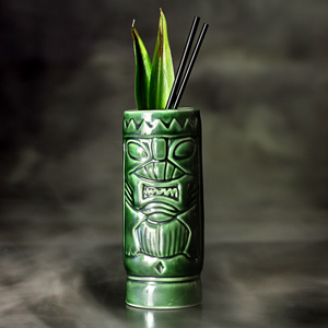 Ceramic Green Tiki Mug 10.5oz / 300ml (Single)
